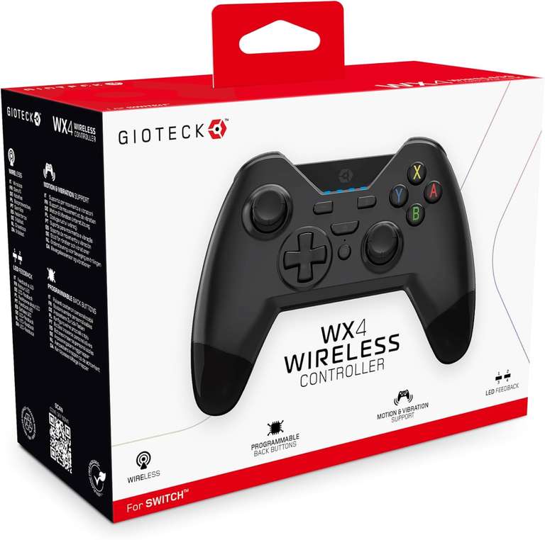 Gioteck WX4 Nintendo Switch Wireless Controller - Black (Free C&C)